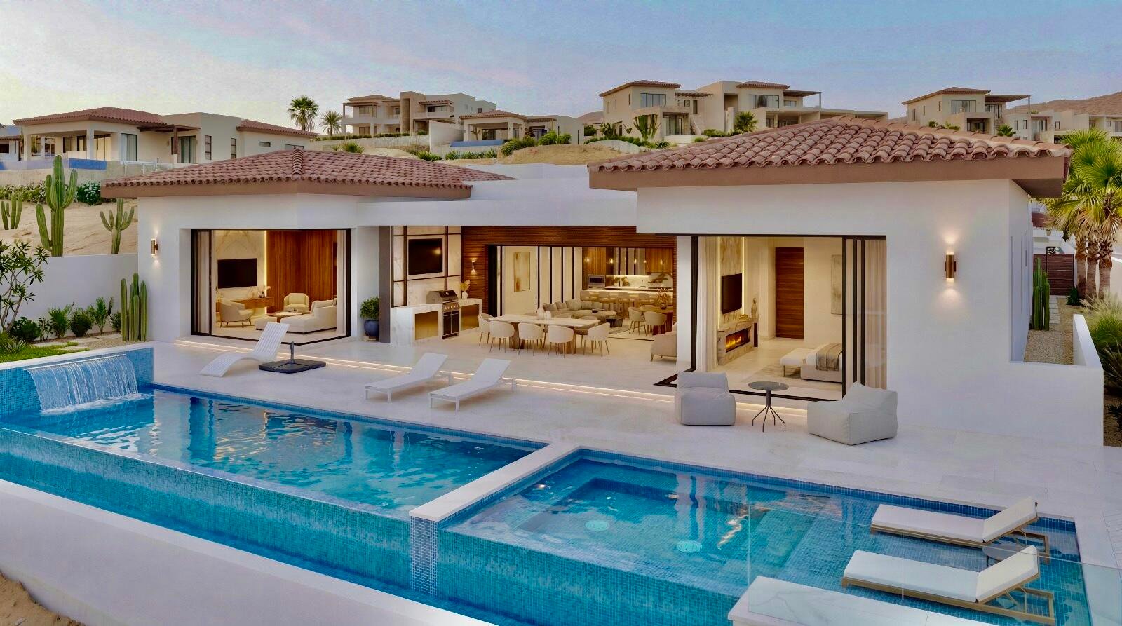 Cabo San Lucas Copala Perched atop the hills of Quivira Los Cabos, Villa 43 is a stunning custom residence blending luxury, privacy, and sweeping Pacific Ocean and golf course for sale