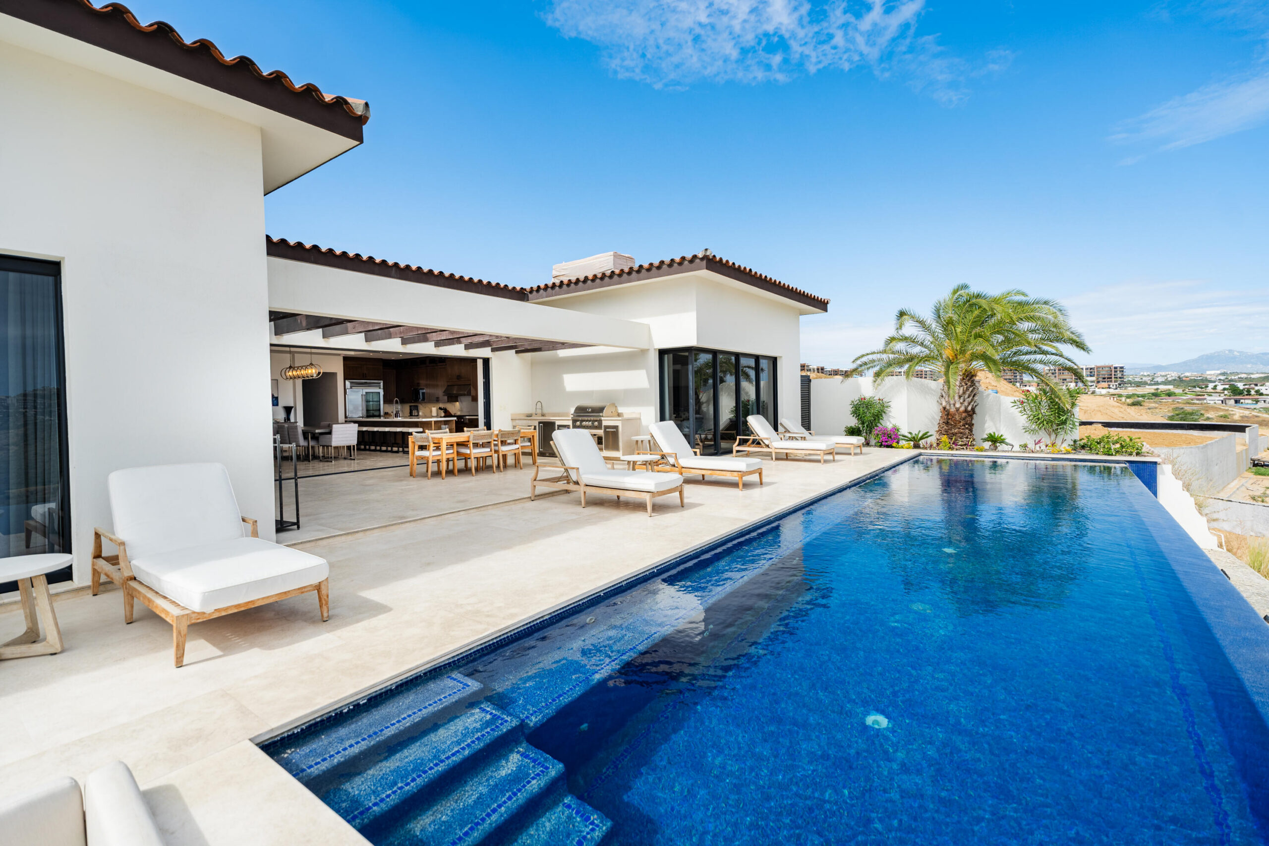 Cabo San Lucas Coronado Live the Dream at Cielo Marbella in QuiviraExperience refined living in this exceptional home located within the prestigious Quivira community. Set in the exclusive enclave of Cielo Marbella, this 6-bedroom residence features 5 full bathrooms and 2 half bathrooms across 4,134.75 sq. ft. of air-conditioned interior space, offering a perfect balance of sophistication and comfort.This villa is in mint condition , ideal for family gatherings or rental opportunities . House and patio furniture is included in the asking price Designed for both relaxation and entertaining, the home showcases a heated infinity pool, jacuzzi, outdoor kitchen, fire pit, and a serene fountain—ideal for enjoying the Baja lifestyle for sale