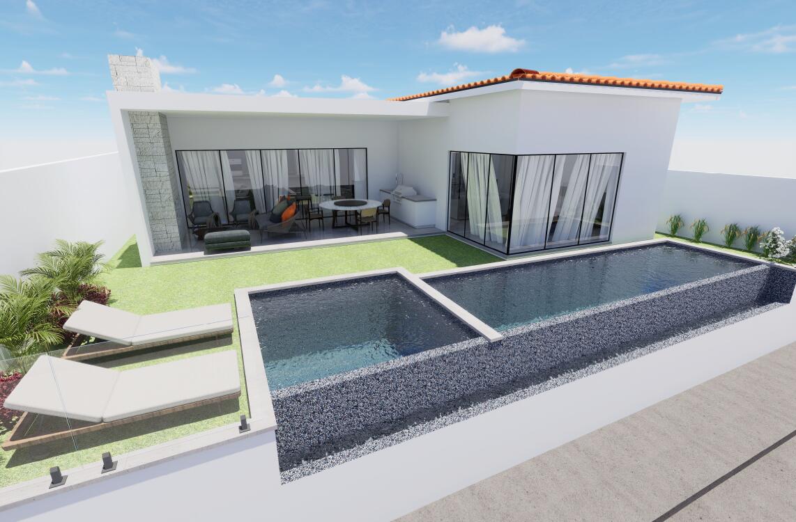Cabo San Lucas Copala When you enter this spacious single level floorplan you will find that it is inviting and comfortable. This home with 3 full Bedrooms and 4 Bathrooms comes with a 4th Flex Room for entertainment or can be 4th bedroom, homes to be built to the highest quality and will be ready to move in June of 2025, finishes will include beautiful granite, marble and travertine finishes. This home includes pool Our standard appliances are GE Cafe. These single level homes were well thought out and meticulously designed with every needed feature to make them not only desirable but functional. All residences are ready to enjoy the amenities that Quivira has to offer from Golf to the amazing Beach Club and Gym. floorplan is of actual home for sale, – lot 49 The Heights at Cielo Marbella, Pacific, BS